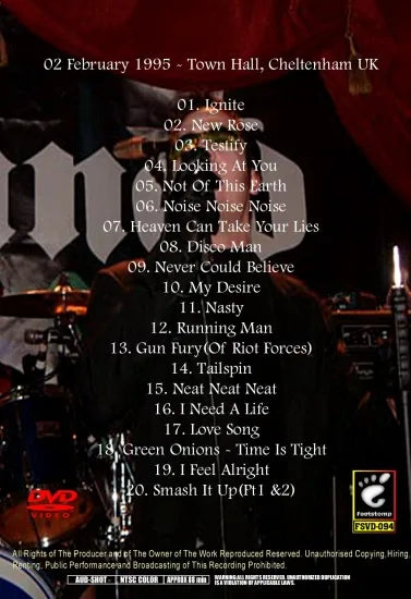 DAMNED / Town Hall 1995 (1DVDR)