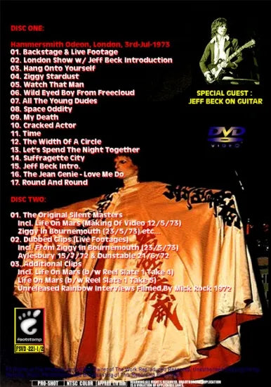 DAVID BOWIE / ZIGGY LAST STAND LIVE & RARITIES (2DVDR)