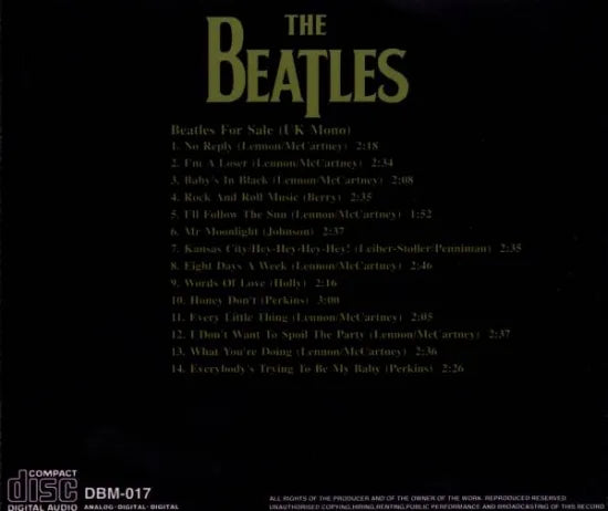 THE BEATLES / FOR SALE(UK MONO) (1CD)