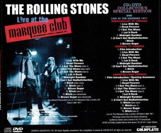 THE ROLLING STONES / LIVE AT MARQUEE (1CD+1DVD)