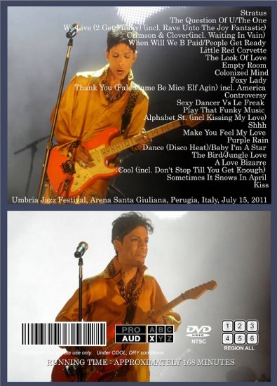 PRINCE / UMBRIA JAZZ 2011 FINAL VERSION (1DVDR)