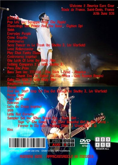 PRINCE / SAINT DENIS, FRANCE 2011 (1DVDR)