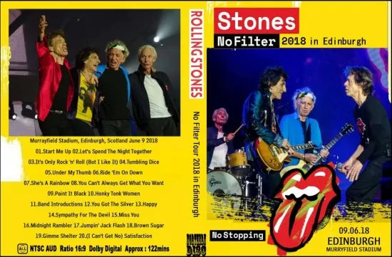 THE ROLLING STONES / No Filter Tour 2018 in Edinburgh (1DVDR)