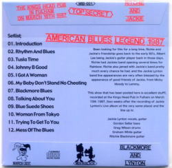 RICHIE BLACKMORE & JACKIE LYNTON / BLACKMORE BLUES AMERICAN BLUES LEGEND 1987 (1CD)