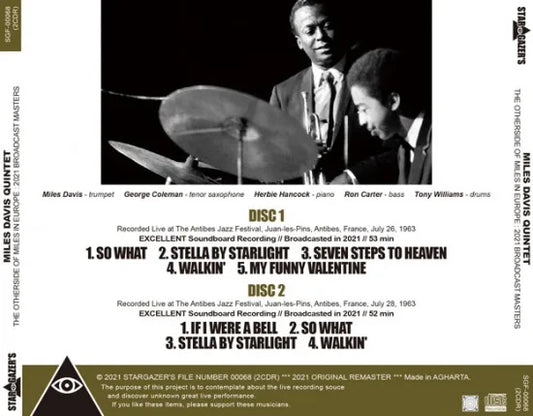 MILES DAVIS QUINTET / THE OTHERSIDE OF MILES IN EUROPE 2021 BROADCAST MASTERS (2CDR)