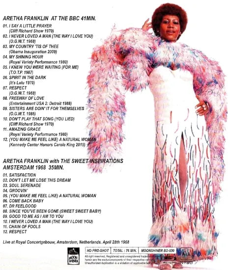 ARETHA FRANKLIN / AT THE BBC & AMSTERDAM 1968 PRO-SHOT (1BDR)