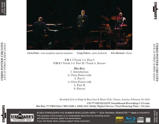 CHRIS POTTER CIRCUITS / LIVE AT PORGY & BESS 240219 (2CDR+1BDR)