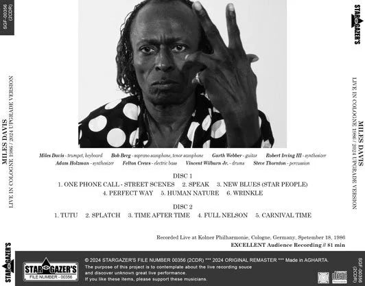 MILES DAVIS / 2024 UPGRADE VERSION LIVE IN COLOGNE 1986 (2CDR)