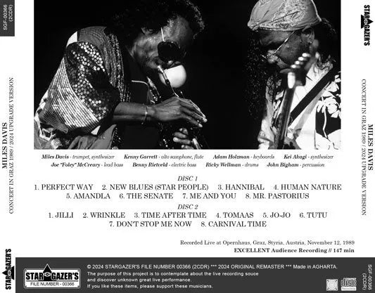 MILES DAVIS / CONCERT IN GRAZ 1989 2024 UPGRADE VERSION (2CDR)