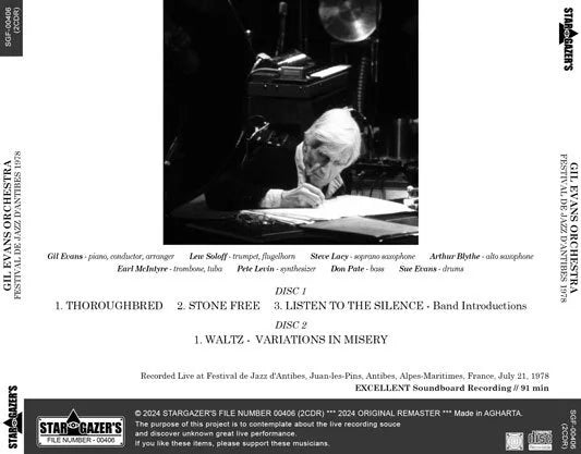 GIL EVANS ORCHESTRA / FESTIVAL DE JAZZ D'ANTIBES 1978 (2CDR)