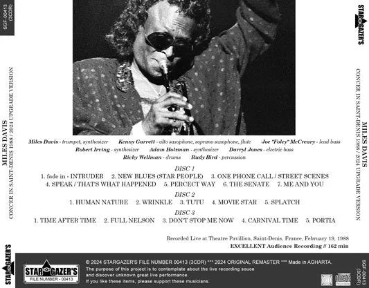MILES DAVIS / CONCER IN SAINT-DENIS 1988 2024 UPGRADE VERSION (3CDR)