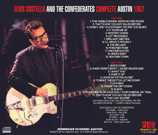 ELVIS COSTELLO AND THE CONFEDERATES / COMPLETE AUSTIN 1987 (2CDR)