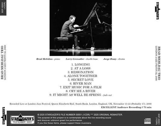 BRAD MEHLDAU TRIO / LONDON JAZZ FESTIVAL 2000 (1CDR)
