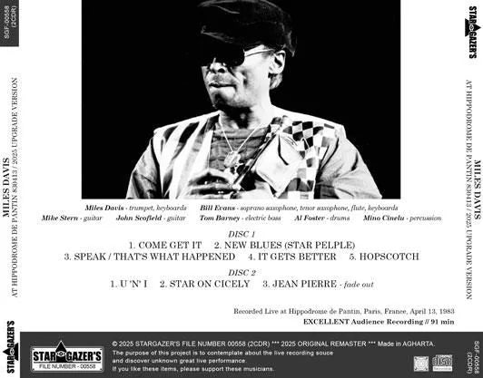 MILES DAVIS / AT HIPPODROME DE PANTIN 830413 2025 UPGRADE VERSION (2CDR)