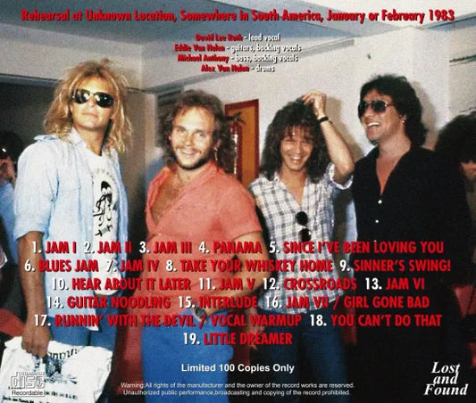 VAN HALEN / SOUTH AMERICAN JAMMING 1983 STEREO SOUNDBOARD (1CDR)
