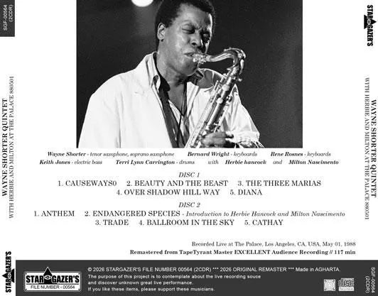 WAYNE SHORTER QUINTET / WITH HERBIE HANCOCK AND MILTON NASCIMENTO AT THE PALACE 880501 (2CDR)