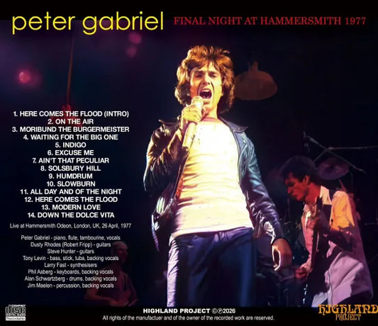 PETER GABRIEL / FINAL NIGHT AT HAMMERSMITH 1977 (1CDR)