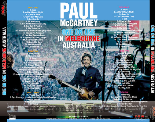 PAUL McCARTNEY / ONE ON ONE IN MELBOURNE 2017 (6CDR)