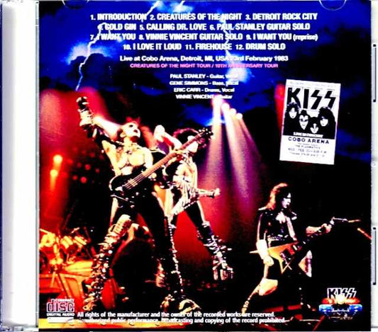 Kiss / DETROIT 1983 MI,USA Official Microphones Recording (1CDR) White label disc