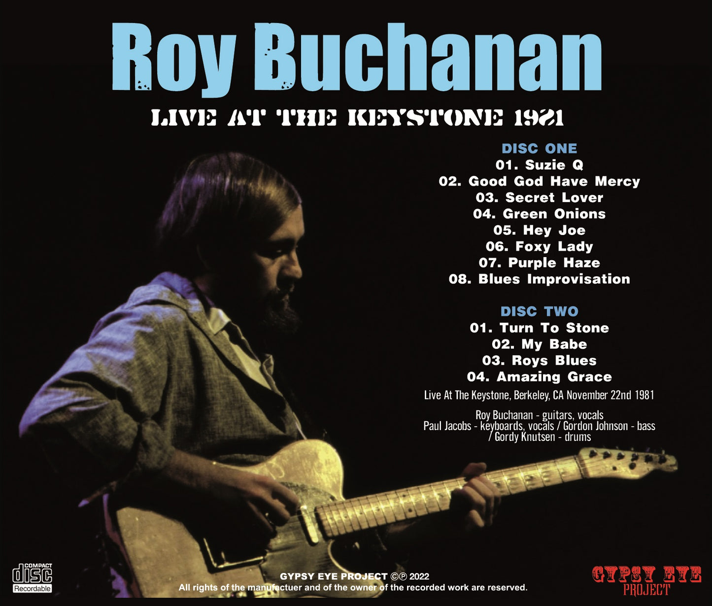 ROY BUCHANAN / LIVE AT THE KEYSTONE 1981 SOUNDBOARD (2CDR)