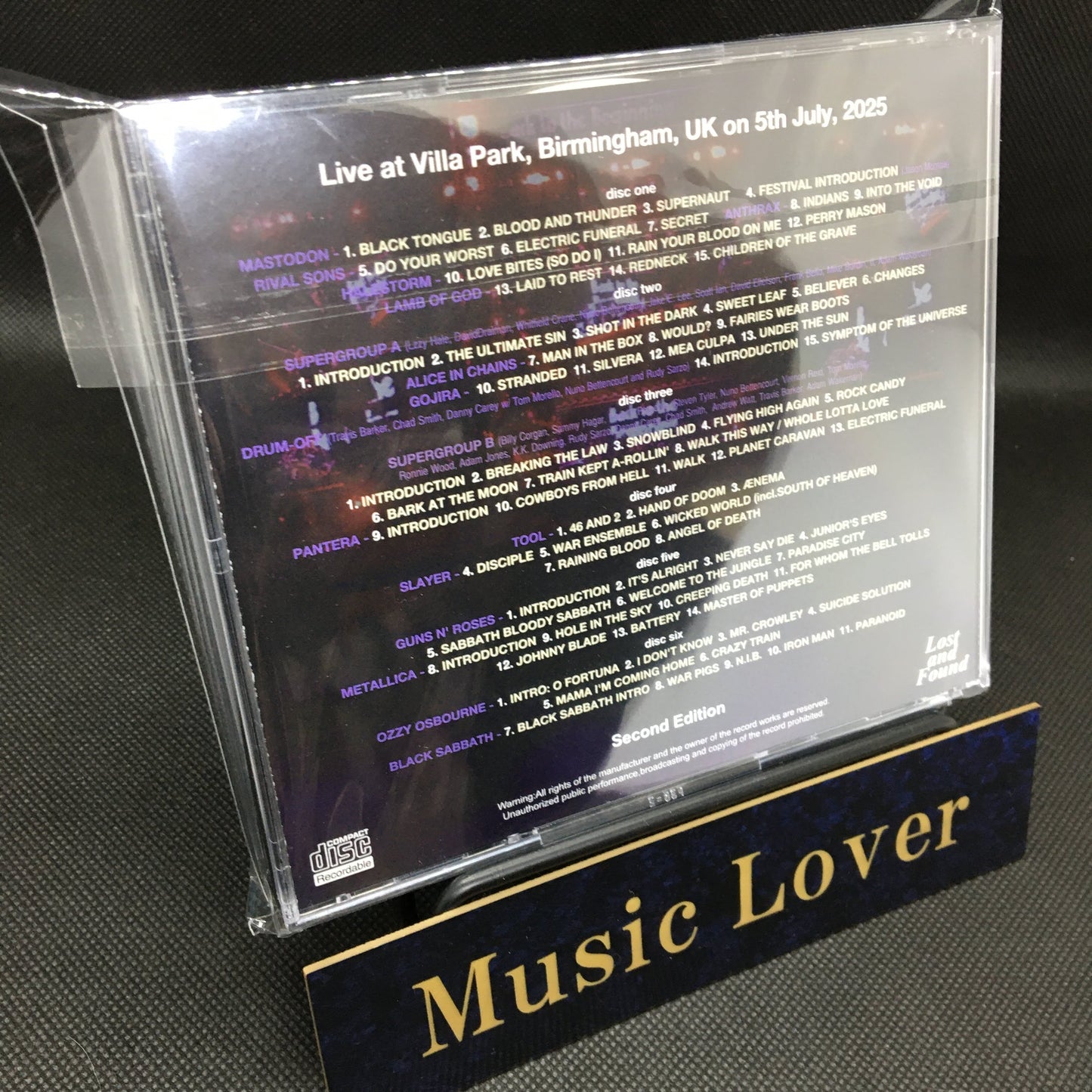 V.A. (BLACK SABBATH and FRIENDS) / BACK TO THE BEGINNING (6CDR) STEREO SOUNDBOARD