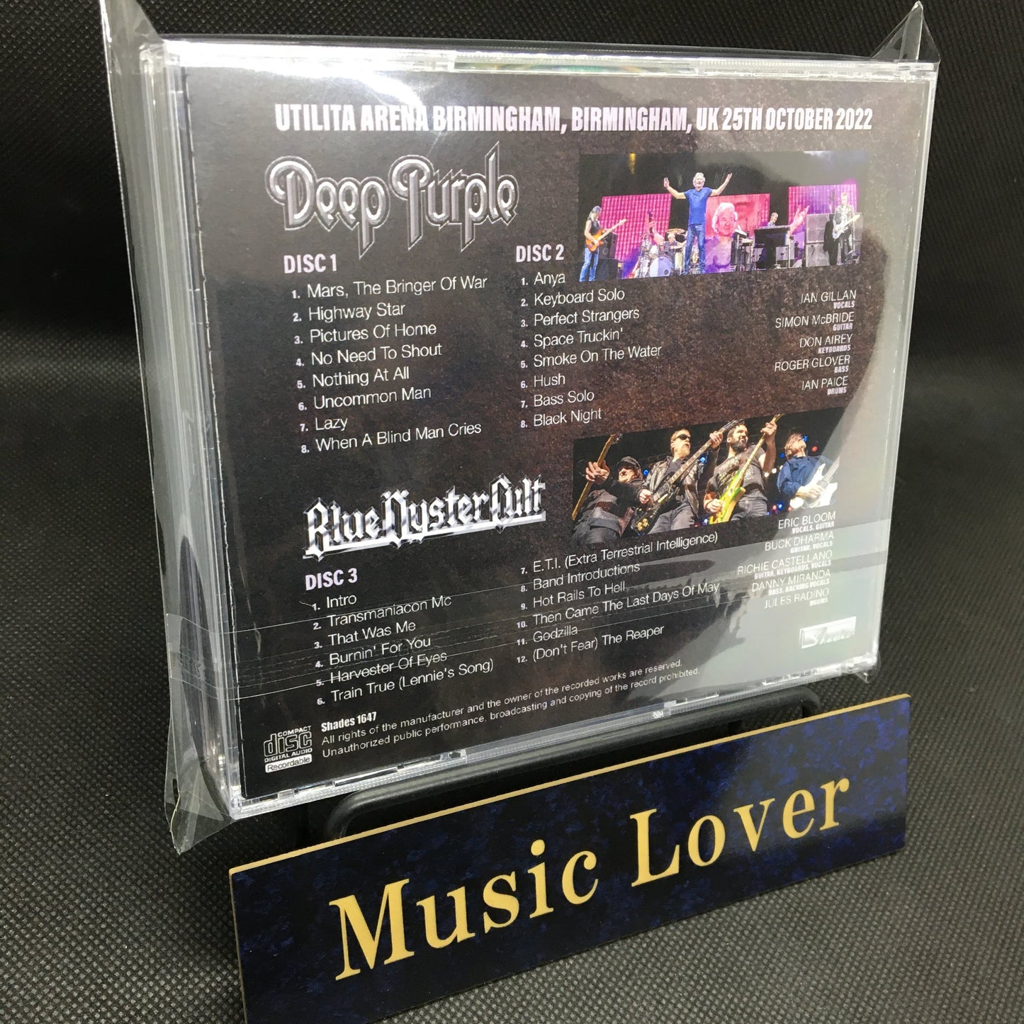 DEEP PURPLE , BLUE OYSTER CULT / BIRMINGHAM 2022 (3CDR)