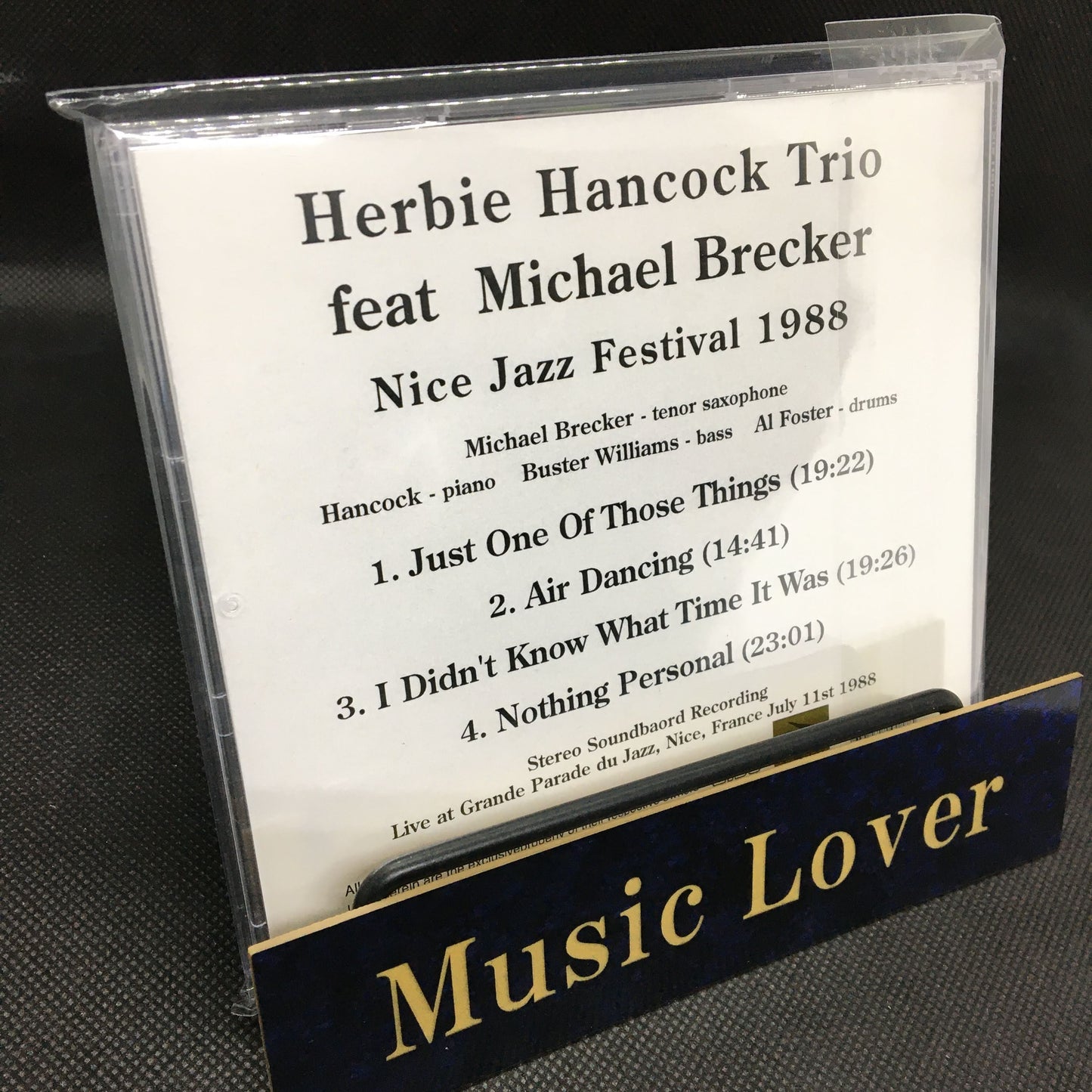 Herbie Hancock Trio feat Michael Brecker / Nice Jazz Festival 1988 STEREO SOUNDBOARD (1CDR)