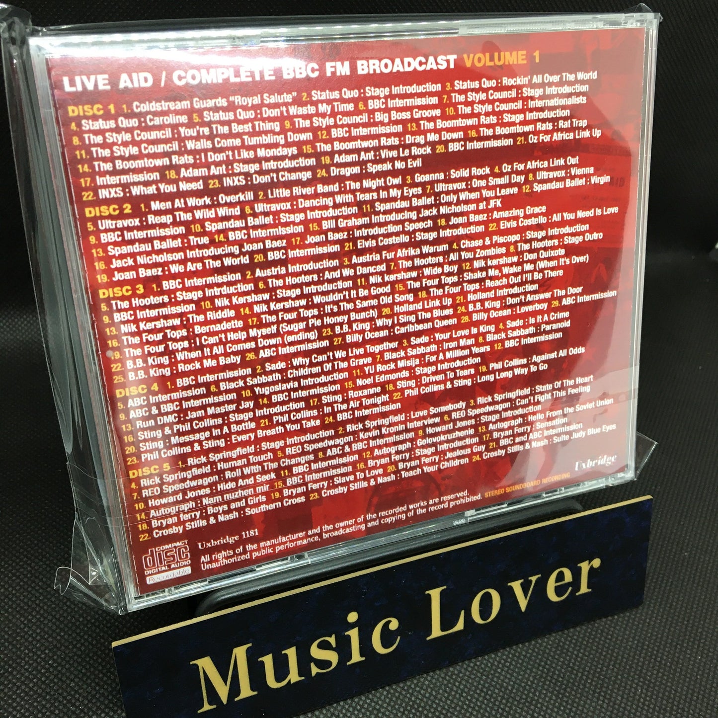 V.A.(STATUS QUO, STYLE COUNCIL, STING AND MORE) / LIVE AID COMPLETE BBC FM BROADCAST VOLUME 1 STEREO SOUNDBOARD (5CDR)