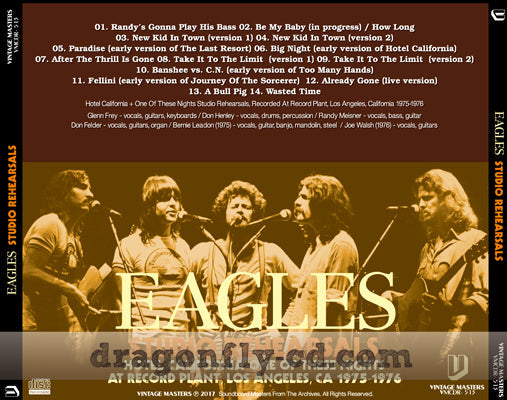 EAGLES / STUDIO REHEARSALS Soundboard (1CDR)