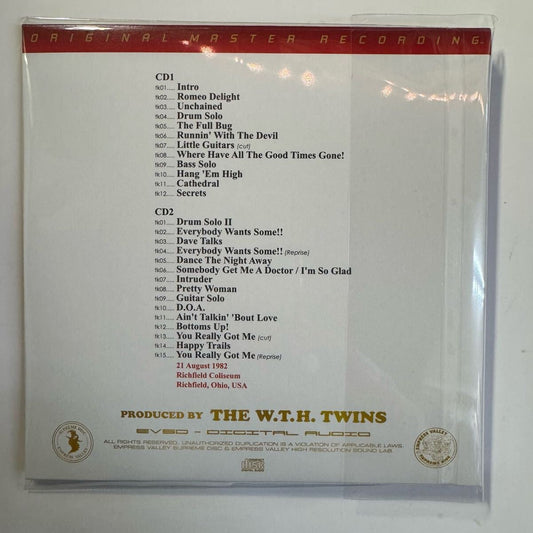 VAN HALEN / Ritchfield Night 1982 (2CD) SOUNDBOARD Empress Valley New