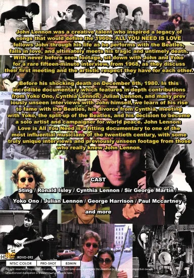 JOHN LENNON / LOVE IS ALL YOU NEED (1DVDR)