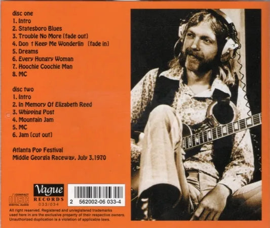 ALLMAN BROTHERS BAND / IN MEMORY OF THE WEEKEND JULY 3, 1970 (2CD)