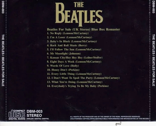THE BEATLES / FOR SALE (UK STEREO) (1CD)