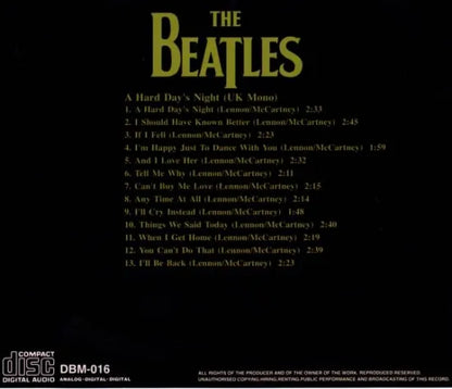 THE BEATLES / A HARD DAYS NIGHT (UK MONO) (1CD)
