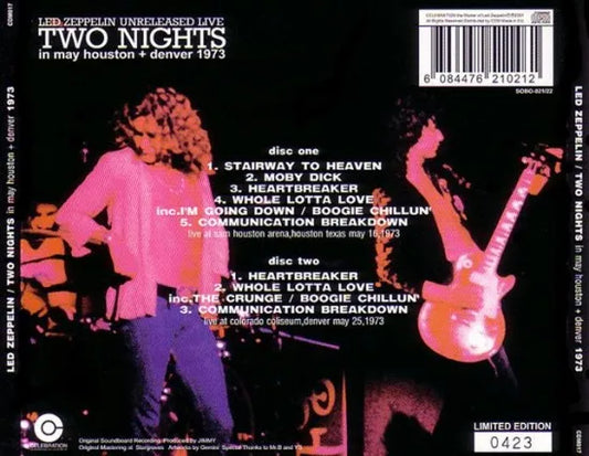 LED ZEPPELIN / TWO NIGHTS (2CD) in may houston+denver