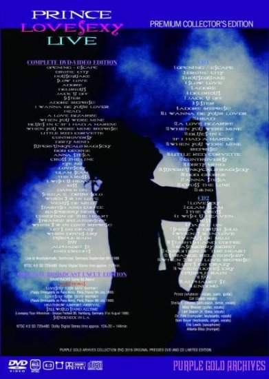 PRINCE / LOVESEXY TOUR 1988 (2CD+2DVD)