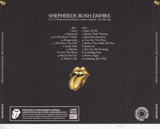 THE ROLLING STONES / SHEPHERDS BUSH EMPIRE (2CD)