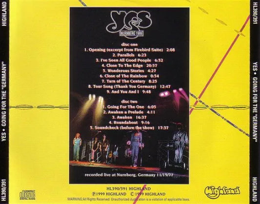 YES / GOING FOR THE 'GERMANY' 1999 (2CD)