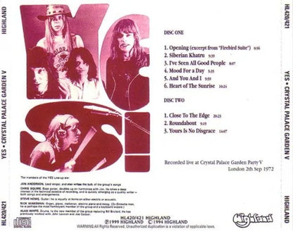 YES / CRYSTAL PALACE GARDEN 5 (2CD)