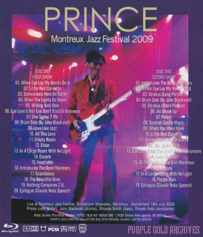 PRINCE / MONTREUX JAZZ FESTIVAL 2009 Blu-ray Pro-shot (2BDR)