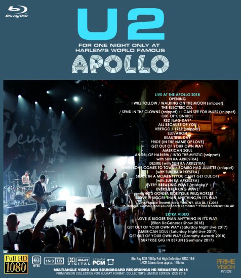 U2 / APOLLO FOR ONE NIGHT ONLY 2018 (1BDR)