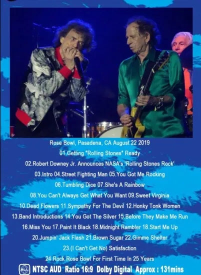 THE ROLLING STONES / No Filter US Tour 2019 in Pasadena (1DVDR)