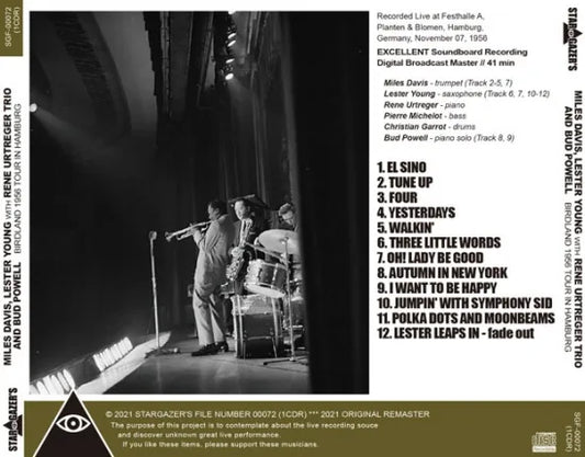 MILES DAVIS, LESTER YOUNG, RENE URTREGER TRIO, BUD POWELL / BIRDLAND 1956 TOUR IN HAMBURG (1CDR)