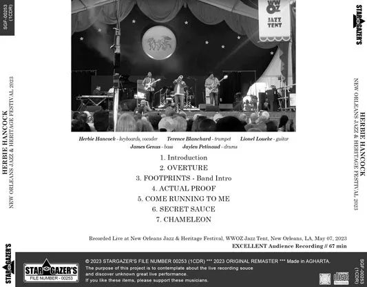 HERBIE HANCOCK / NEW ORLEANS JAZZ & HERITAGE FESTIVAL 2023 (1CDR)