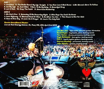 BON JOVI / TOUR 2022 Xcel Energy Center STEREO SOUNDBOARD (2CDR)