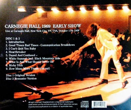 Led Zeppelin / Carnegie Hall 1969 Early Show (2CDR)
