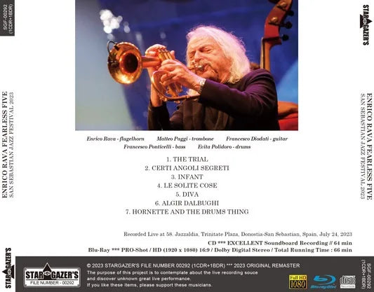 ENRICO RAVA FEARLESS FIVE / SAN SEBASTIAN JAZZ FESTIVAL 2023 (1CDR+1BDR)