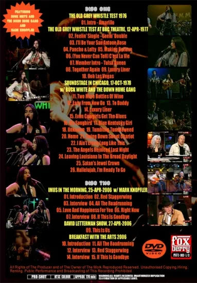 EMMYLOU HARRIS & FRIENDS / THE OTHER SIDE OF THE ALABAMA QUEEN Pro-Shot (2DVDR)