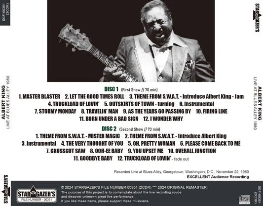 ALBERT KING / LIVE AT BLUES ALLEY 1980 (2CDR)