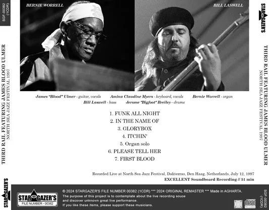 THIRD RAIL FEATURING JAMES BLOOD ULMER / NORTH SEA JAZZ FESTIVAL 1997 SOUNDBOARD (1CDR)